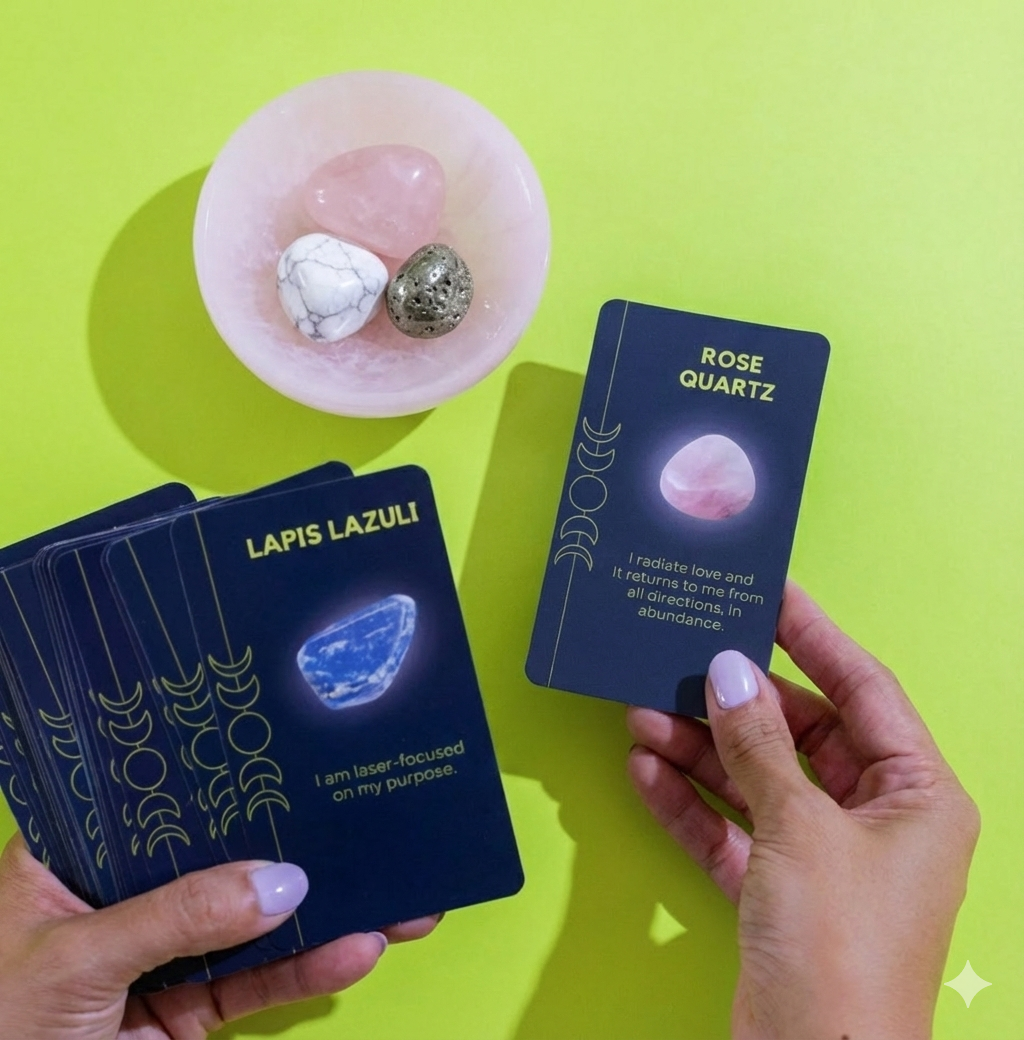 Crystal Collection (3 stones) and Affirmation Card Bundle