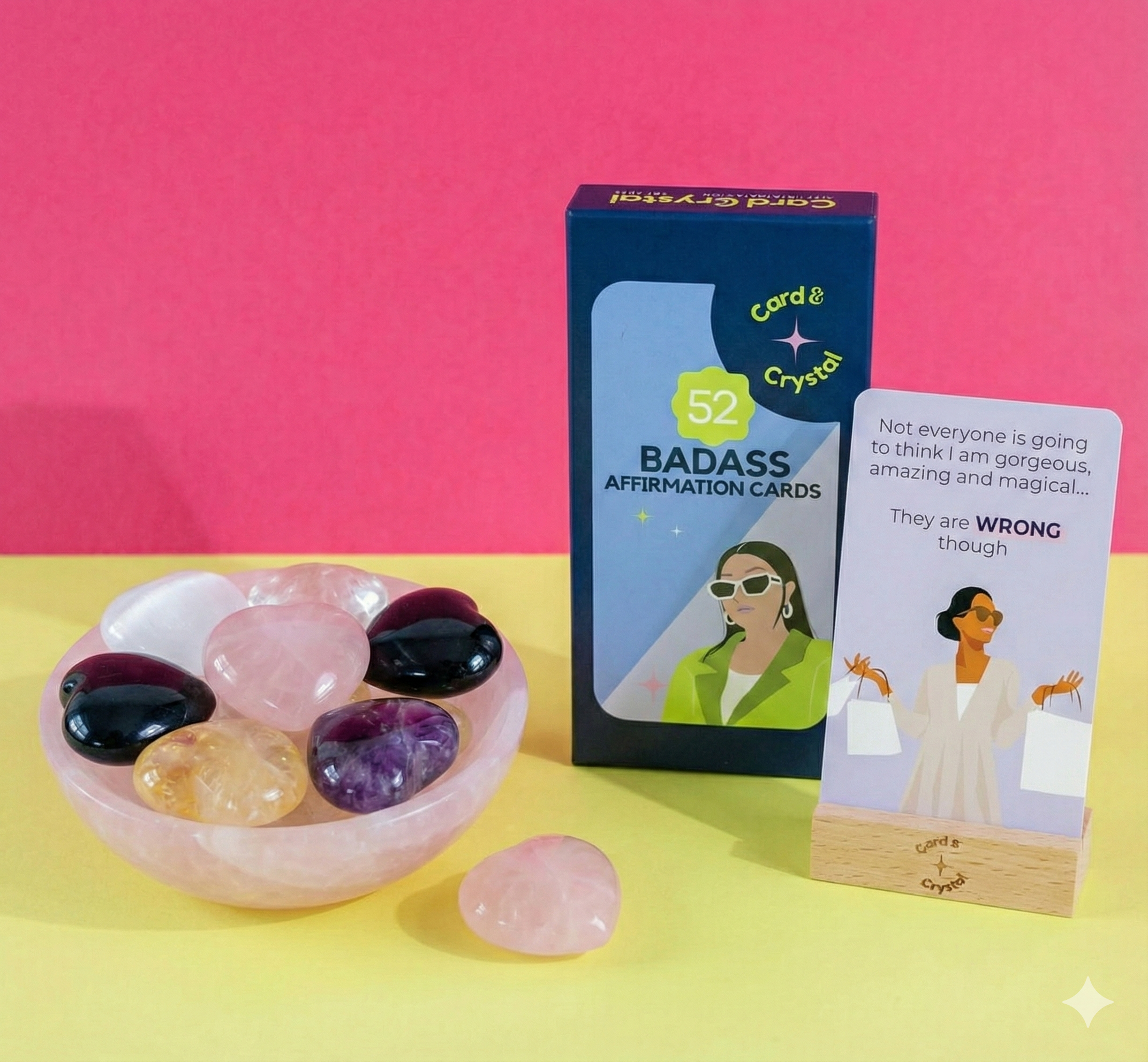 Affirmation Card + Heart Crystal Bundle